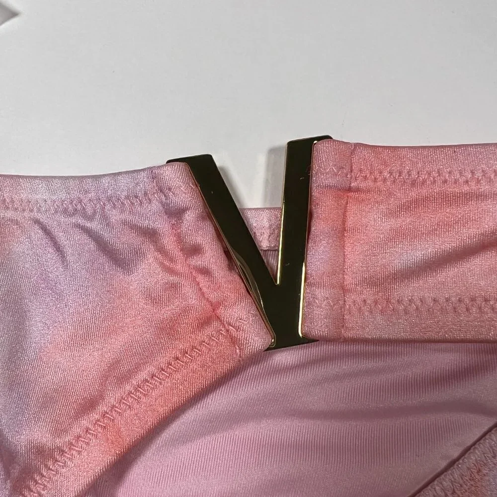 Victoria Secret Medium M Bikini Top Bottom Set Bralette Cheeky V Hardwarware